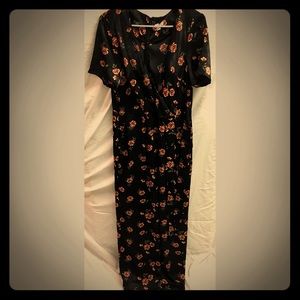 Short Sleeve Floral Wrap Jumpsuit / Romper